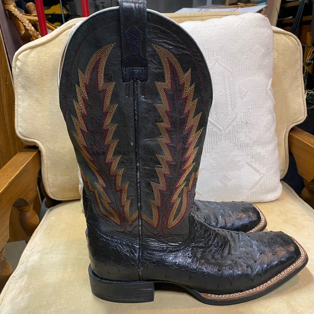 Ariat 10D Black Ostrich Leather Western Boots